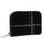 Minimalistic Bit Motif Leather Zip Purse