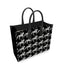 Black and White Dressage Leather Shopper Bag
