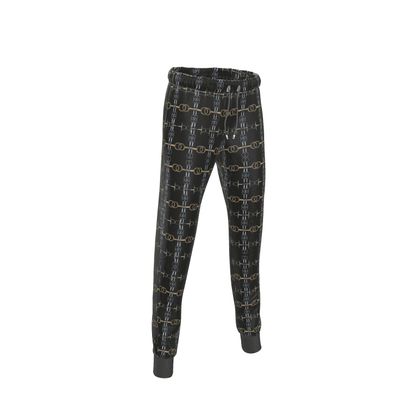 Black Bit Motif Jogging Pants