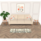 Ivory Bit Motif  Rug, 6ft x 2ft