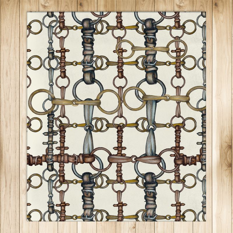 Ivory Chaos Bit Motif  Rug 4ft x 5ft