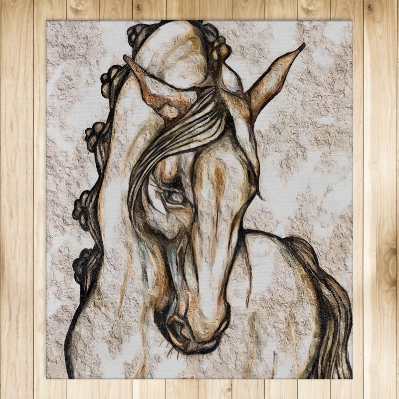 Medium O, Dressage Shimmer Rug 4ft x 5ft. Baroque Lover Home Decor Main image