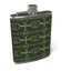 Hunter Green Bit Motif Leather Wrapped Hip Flask, Horse Lover Gift,