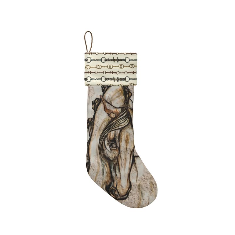 Equestrian Christmas Stocking, Horse Lover Decor, Equine Christmas