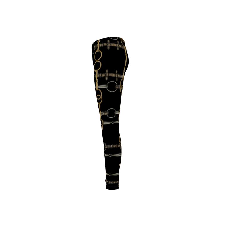 Equestrian Bit Motif Leggings, Rider Leggings, Equestrian Fashion
