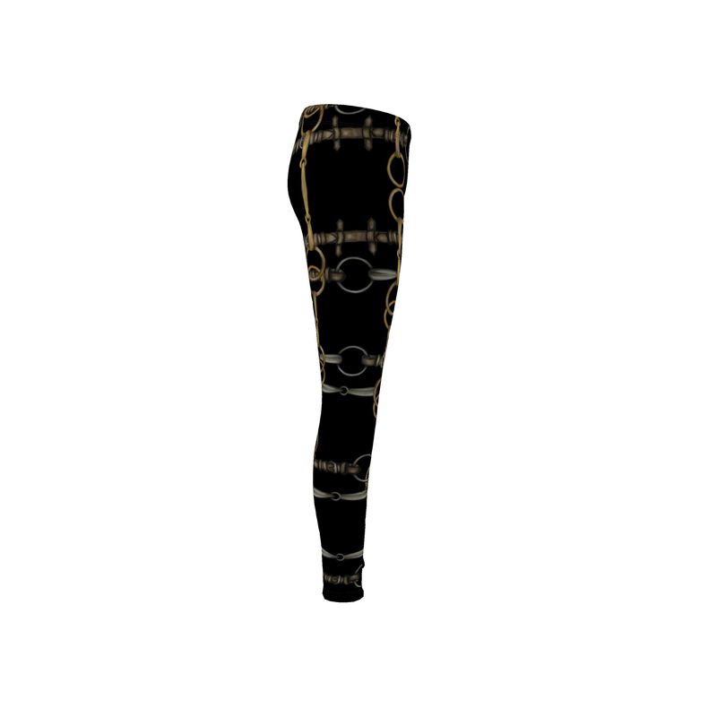 Equestrian Bit Motif Leggings, Rider Leggings, Equestrian Fashion