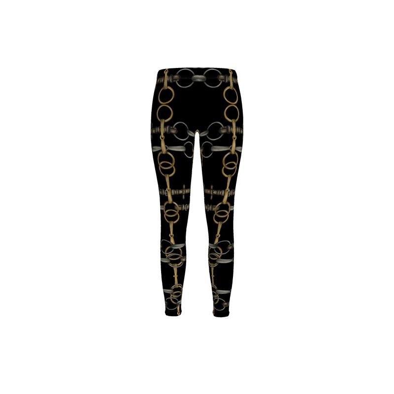 Equestrian Bit Motif Leggings, Rider Leggings, Equestrian Fashion