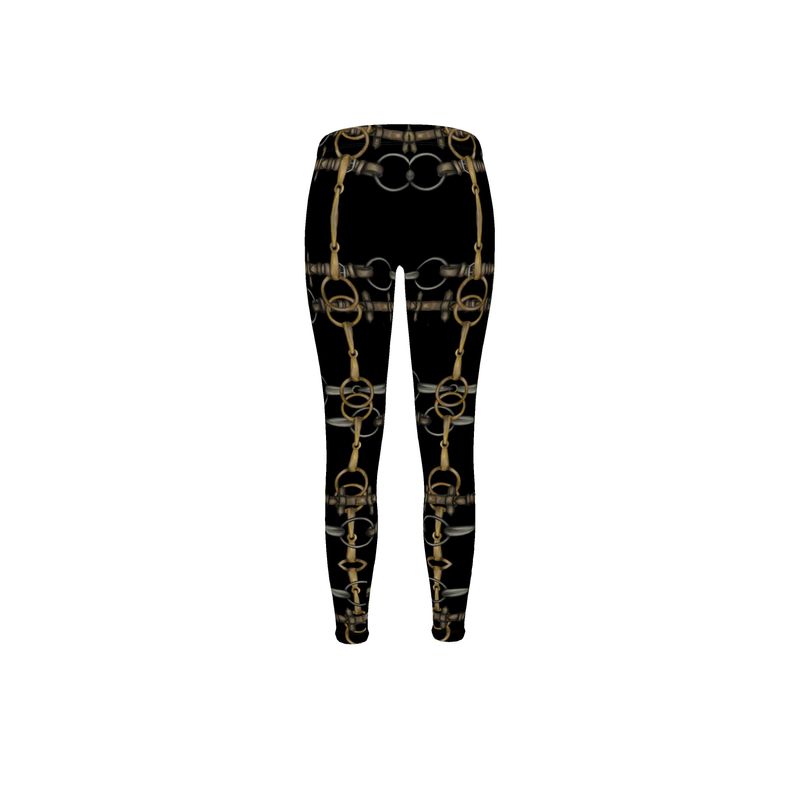 Equestrian Bit Motif Leggings, Rider Leggings, Equestrian Fashion