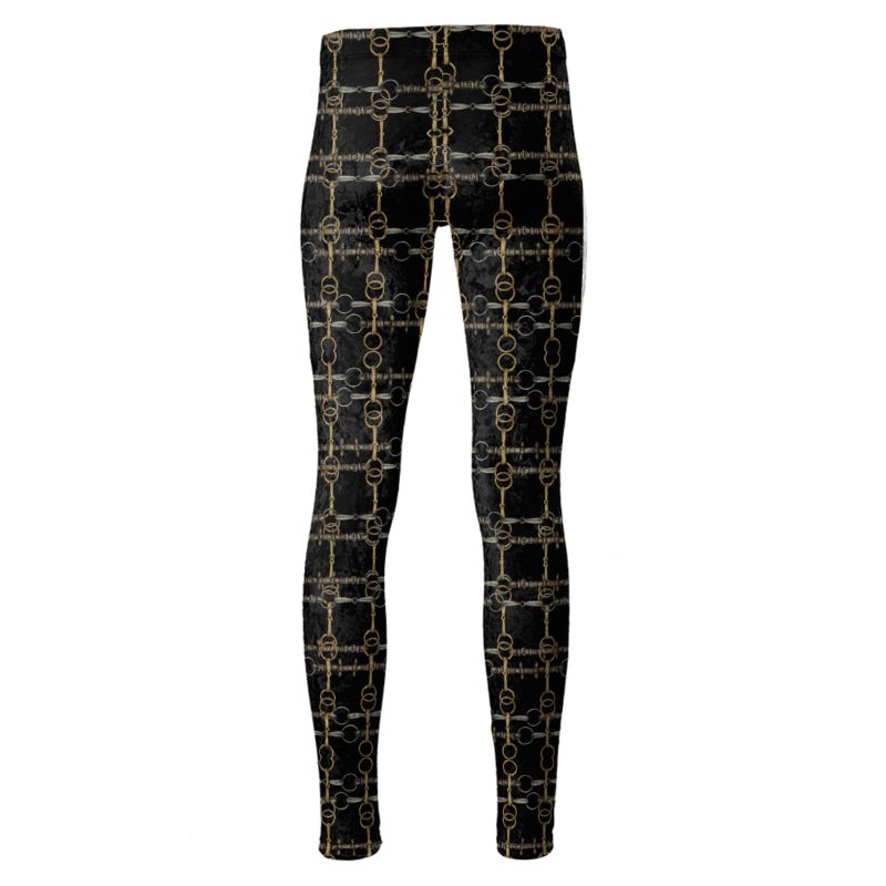 Equestrian Bit Motif High Waisted Leggings, Rider Leggings Secondary image