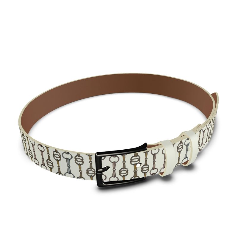 Equestrian Bit Motif Leather Belt, Horse Fashion Main image