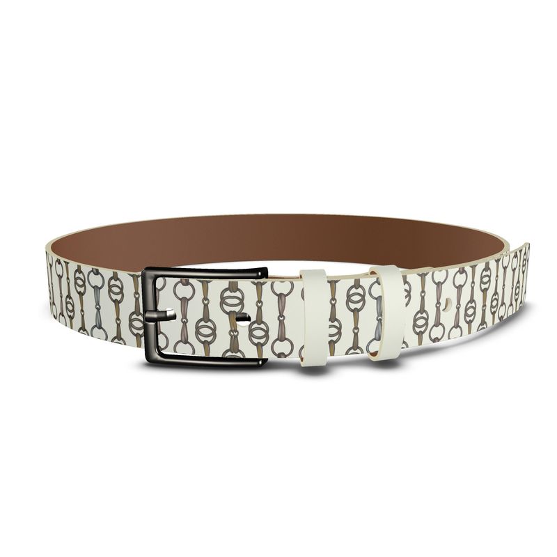 Equestrian Bit Motif Leather Belt, Horse Fashion Secondary image