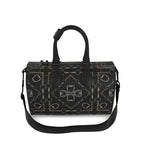 Small Black Equestrian Bit Motif Duffle Bag