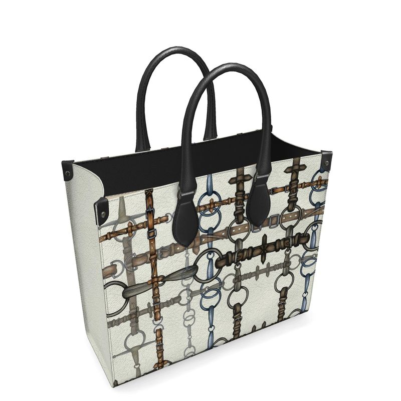Ivory Bit Motif Leather Shopper Bag Main image