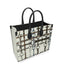 Ivory Bit Motif Leather Shopper Bag