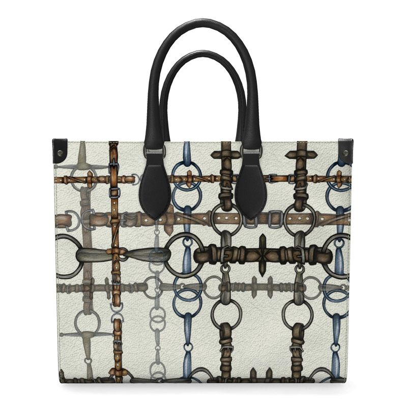 Ivory Bit Motif Leather Shopper Bag Secondary image