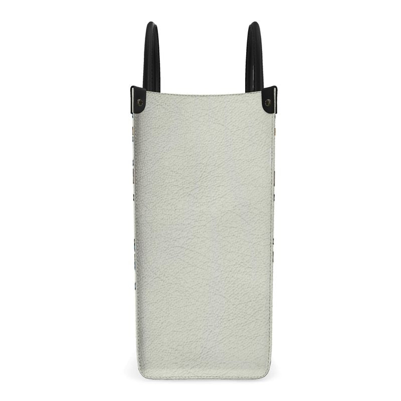 Ivory Bit Motif Leather Shopper Bag