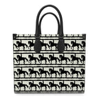 Black and Ivory Dressage Leather Shopper Bag