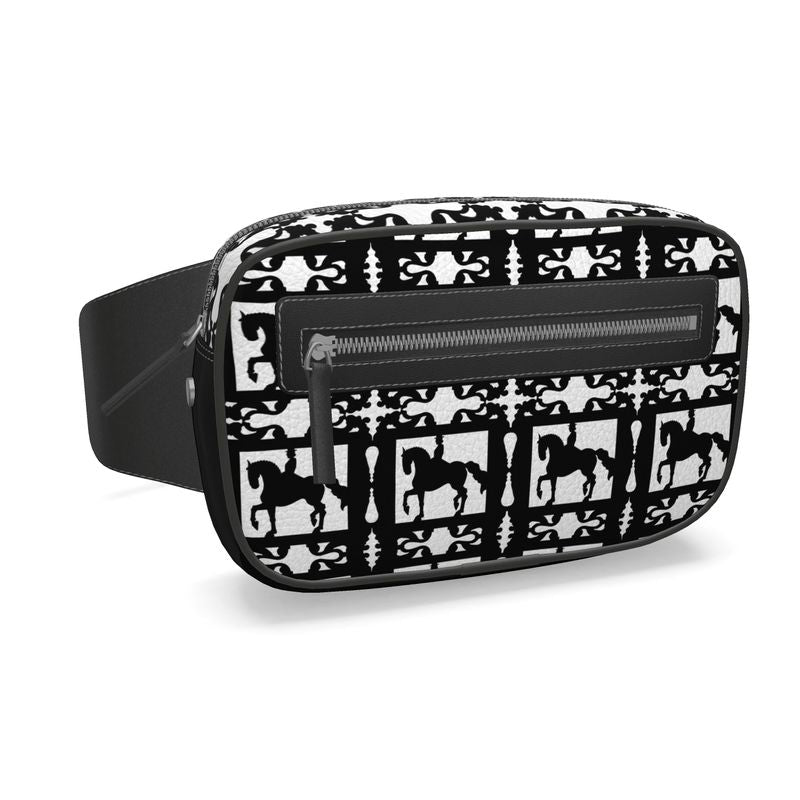 Black and White Dressage Horse Belt Bag Main image