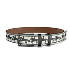 Ivory and Black Dressage Leather Belt