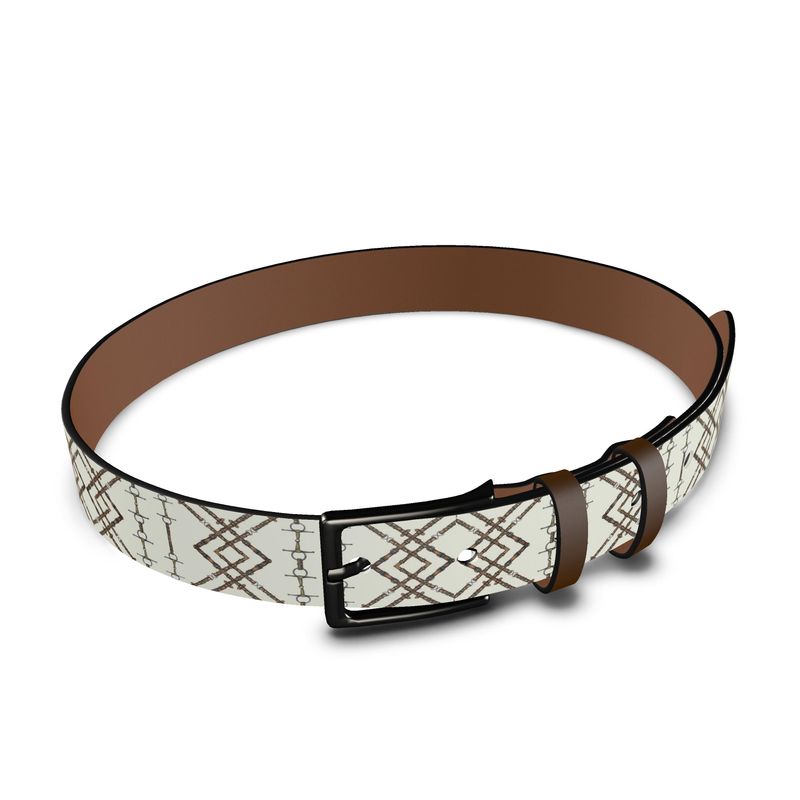 Tribal Rein Patterned Leather Belt Main image