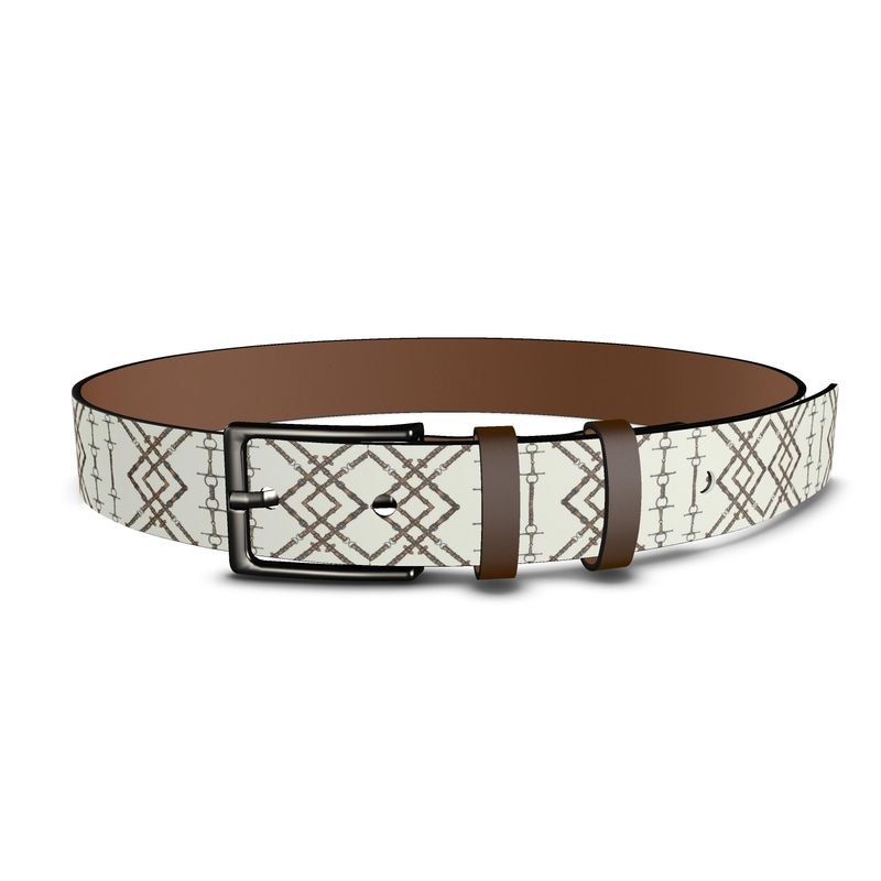 Tribal Rein Patterned Leather Belt Secondary image