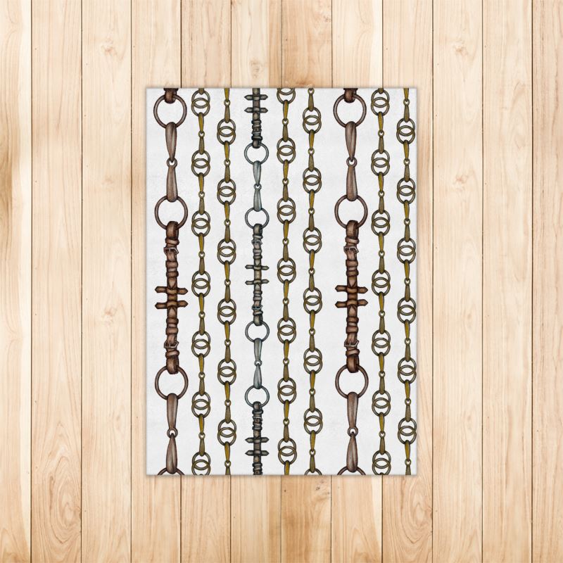 Velvety  Equestrian Snaffle Bit and Reins Design Rug. 36"x25" Main image