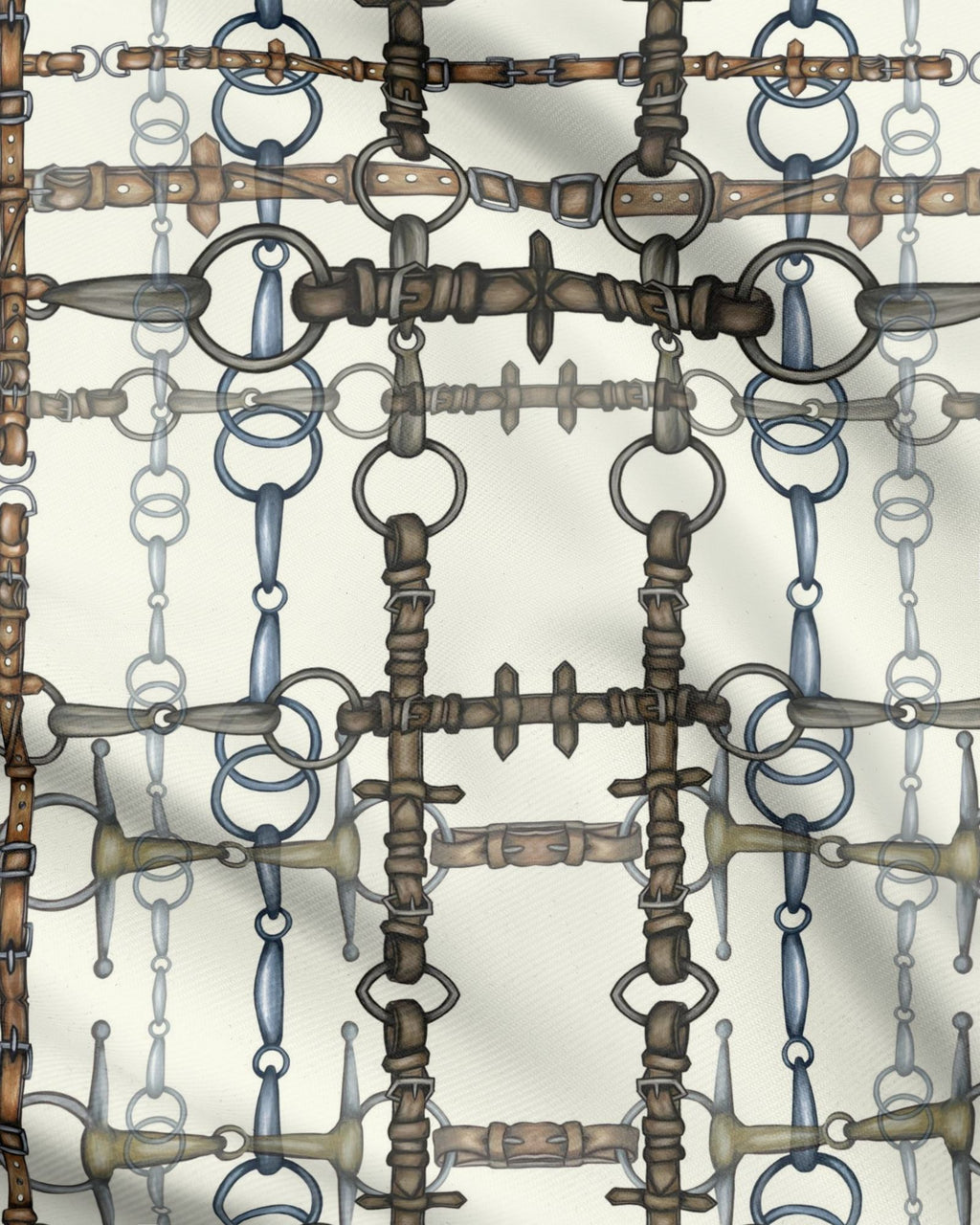 Ivory Chaos Bit Equestrian Bit Motif Fabric