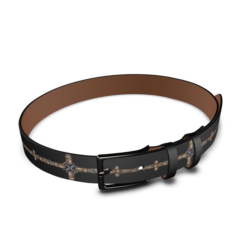 Rein Pattern Leather Belt Main image