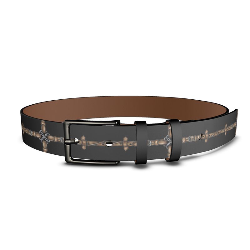 Rein Pattern Leather Belt Secondary image