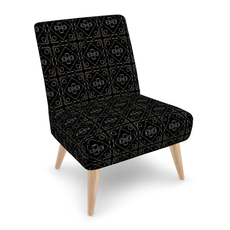 Black Geometric Bit Motif Chair Main image