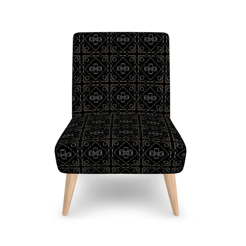 Black Geometric Bit Motif Chair Secondary image