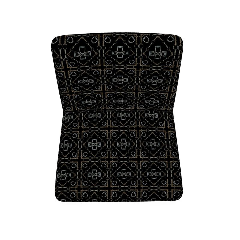 Black Geometric Bit Motif Chair