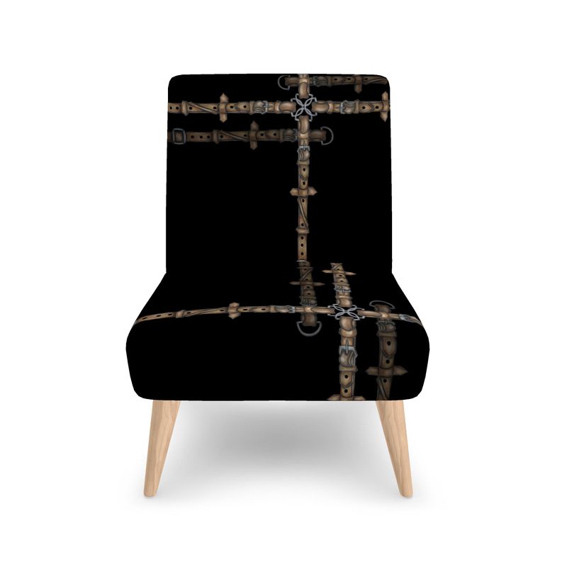 Black Bit Motif Chair