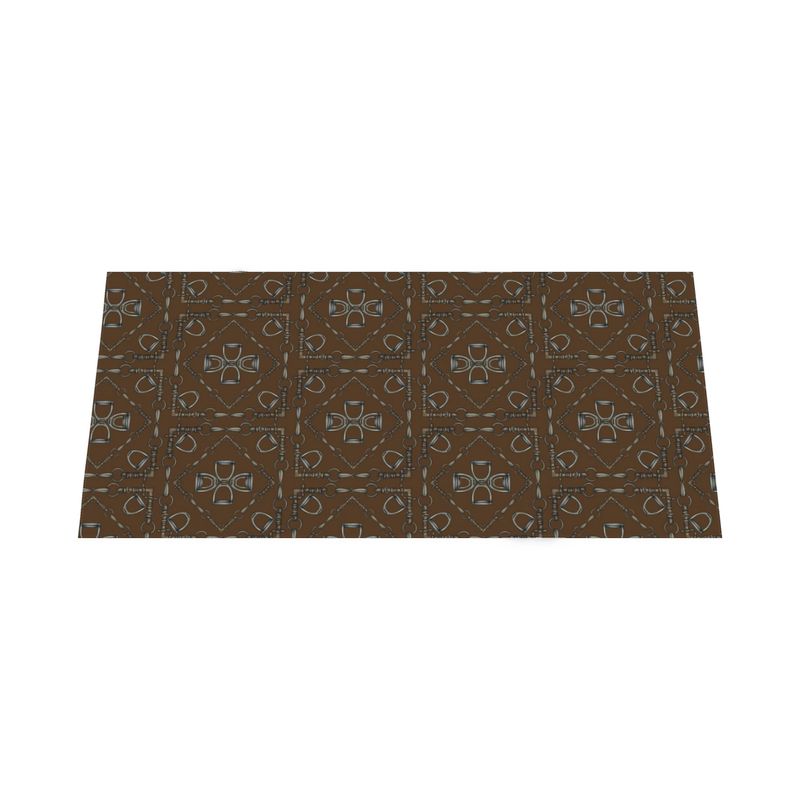 Bit and Stirrup Design Equestrian Linen Cotton Table Cloth
