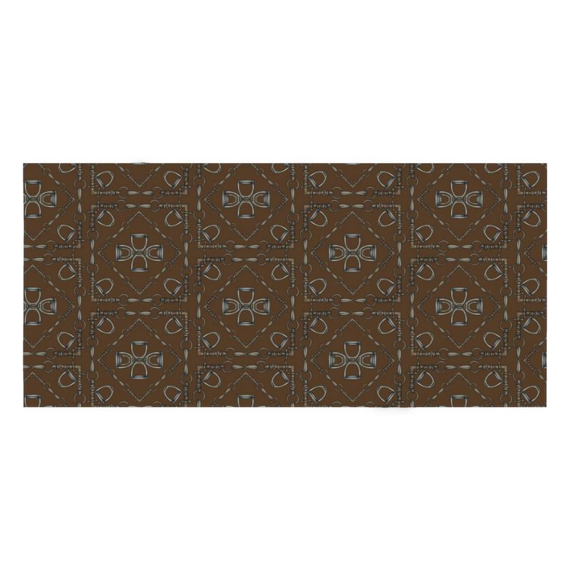 Bit and Stirrup Design Equestrian Linen Cotton Table Cloth Secondary image