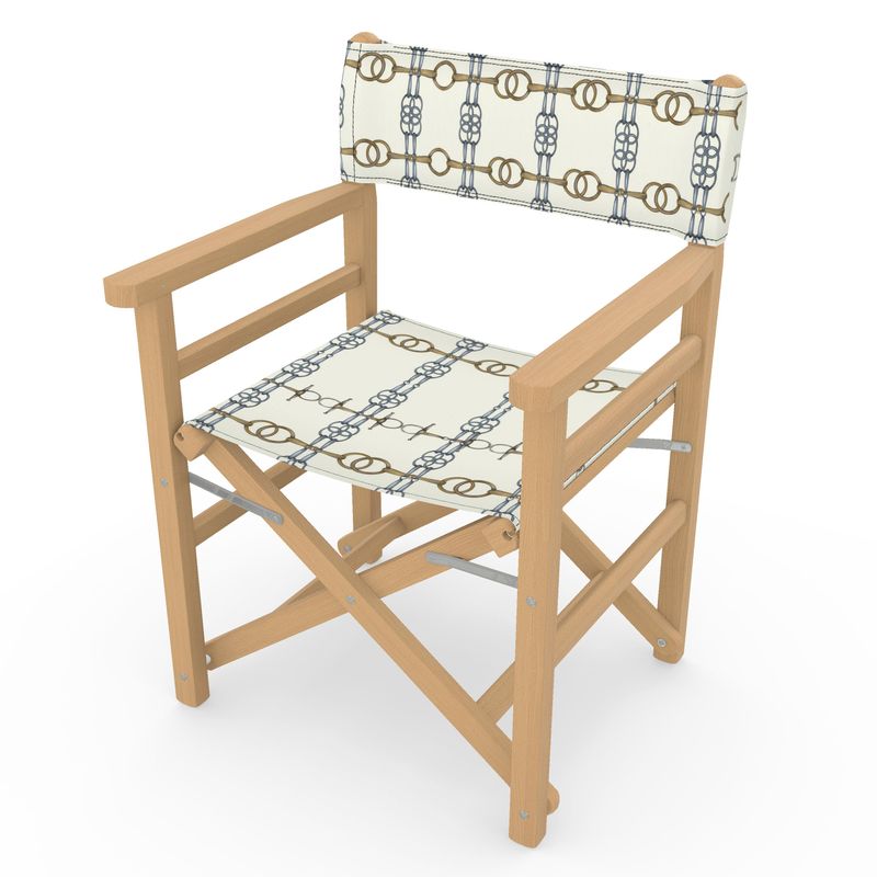 Ivory Bit Grid Directors Chair Secondary image