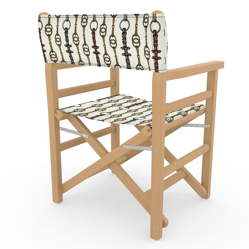 Ivory Tri Color Linear Bit Directors Chair