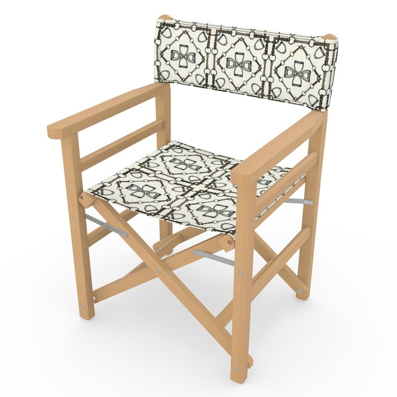 Ivory Geometric Bit Motif Directors Chair Main image