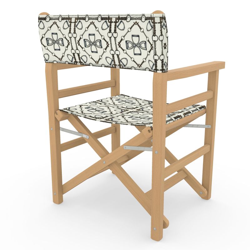 Ivory Geometric Bit Motif Directors Chair
