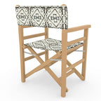Ivory Geometric Bit Motif Directors Chair