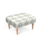 Ivory and Silver Bit Motif Footstool