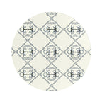 Ivory and Silver Bit Motif Round Side Table