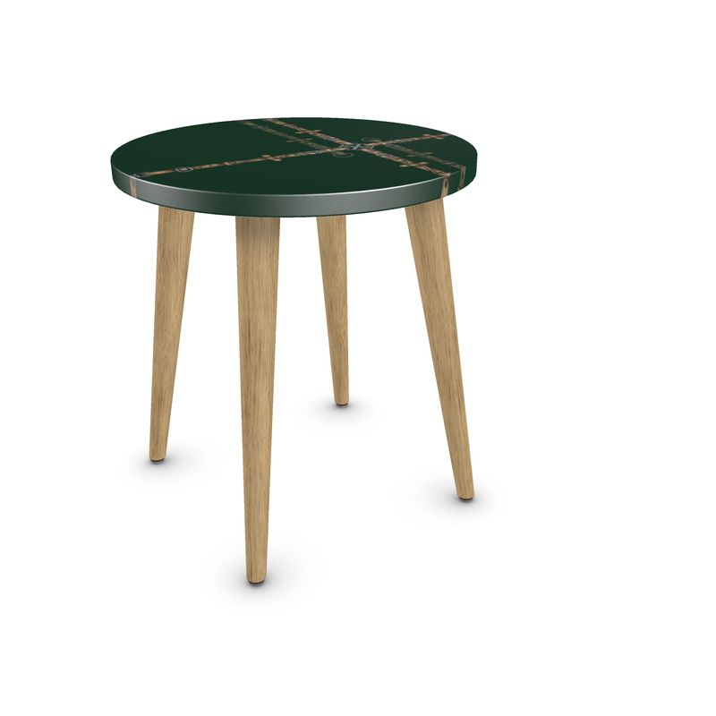 Hunter Green Bit Motif Round Side Table Main image