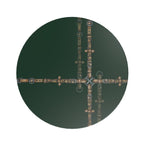 Hunter Green Bit Motif Round Side Table