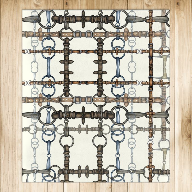 Ivory Chaos Bit Motif Area Rug 4x5ft Main image