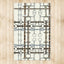 Large Ivory and Gray Bit Motif Area Rug 4x6.5ft