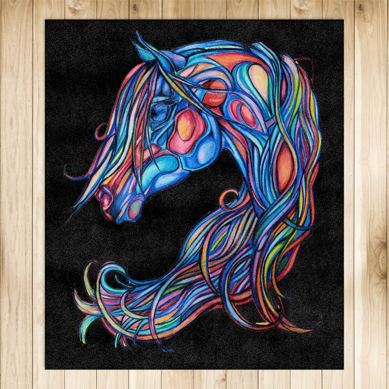 Psychedelic Horse Art Rug 4x5ft Main image