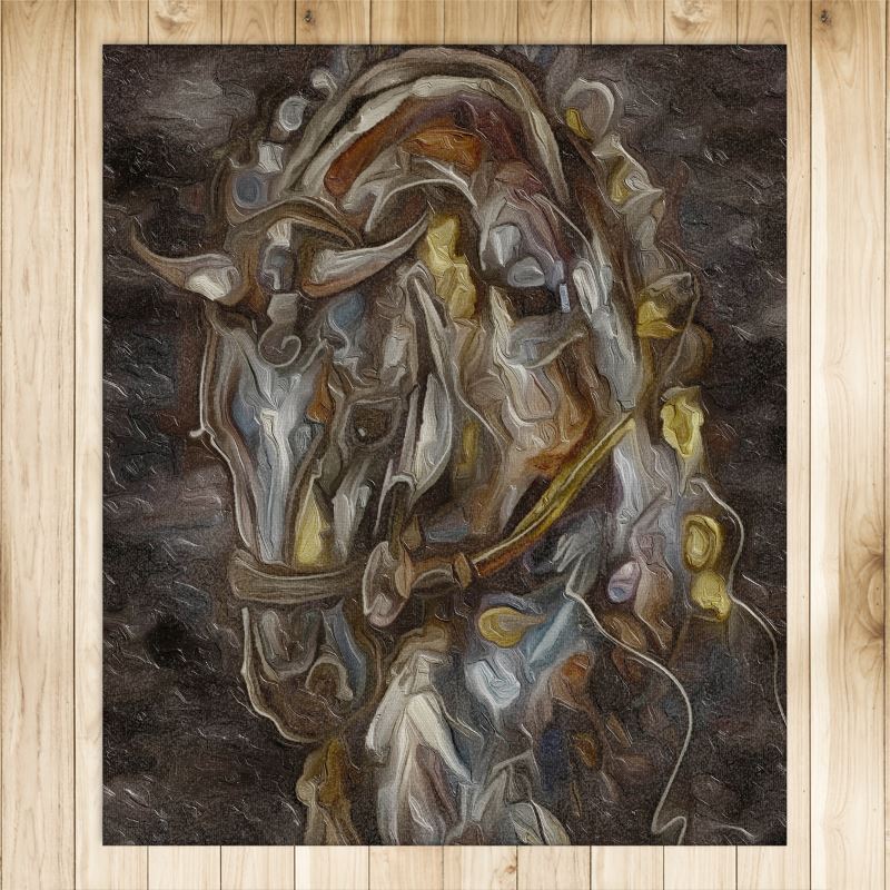 Equestrian Horse Painting Rug 4x5ft Main image