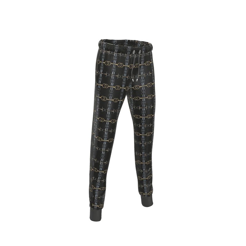 Black Bit Motif Jogging Pants