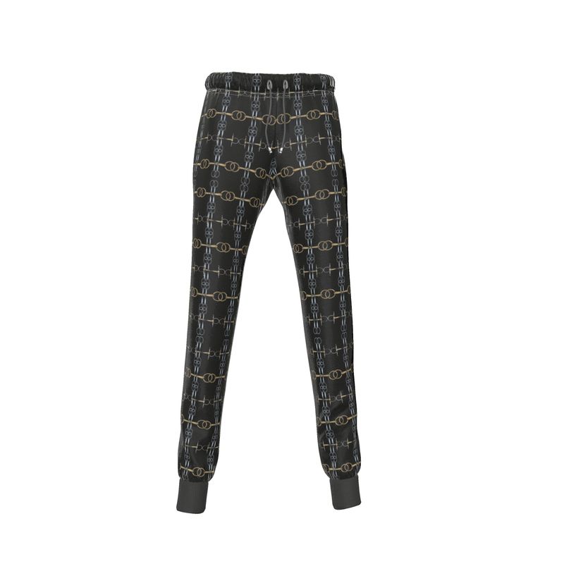 Black Bit Motif Jogging Pants